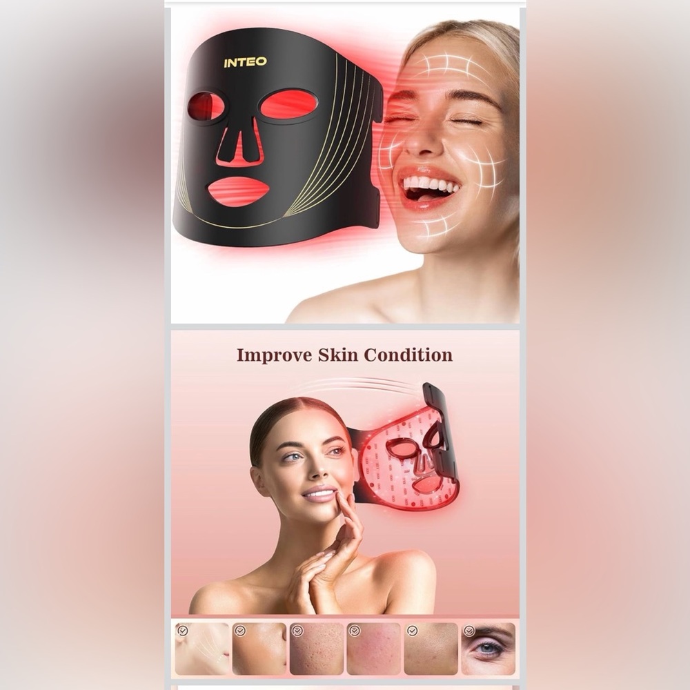 LED Light Therapy Facial Mask - Black